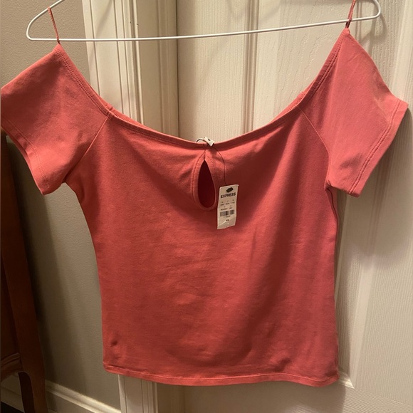 Peach crop top with front keyhole - Express One Eleven medium - brand new w/ tag - Picture 3 of 3